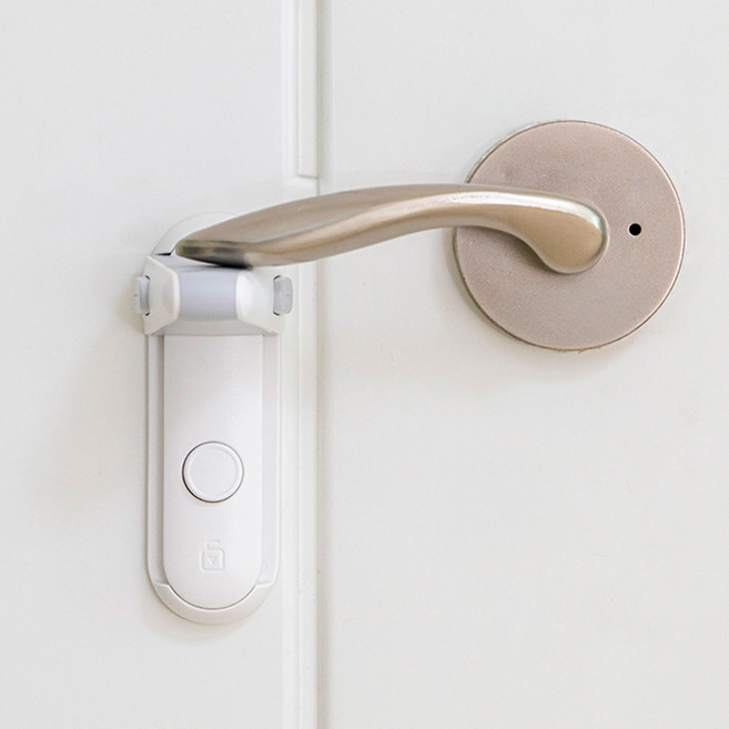 아가드 무타공 3단 레버형 도어 잠금장치, 화이트, 1개