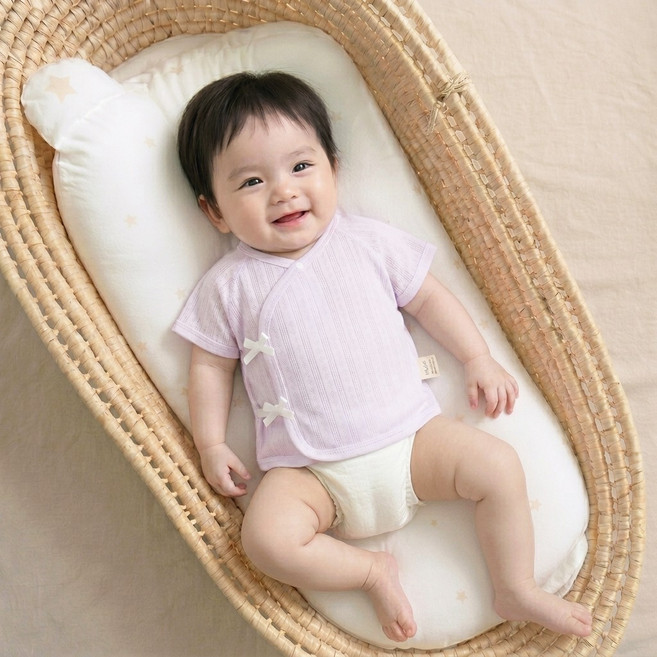 스타도어 신생아용 파스텔순면 반팔 배냇저고리