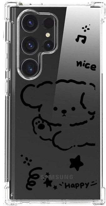 스메르 애니멀 블랙패턴 에어쿠션 젤리 범퍼 휴대폰 케이스