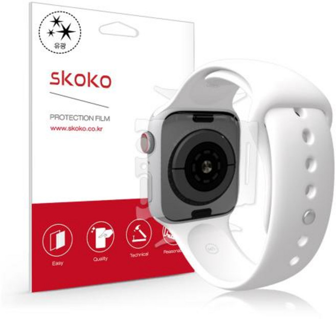 스코코 애플워치6 40mm 유광 전신 외부보호필름 2p 세트, 1세트