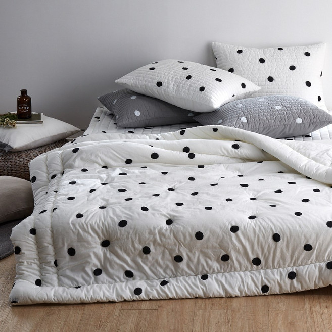 해밀홈 도트 고밀도 60수 피그먼트 워싱 차렵이불 패드세트