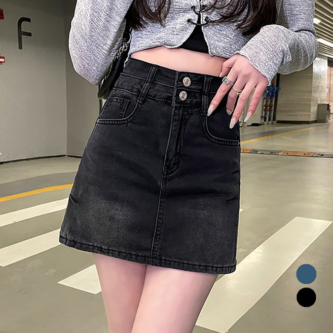 Elsso 附安全內襯牛仔褲裙 丹寧透氣迷你裙