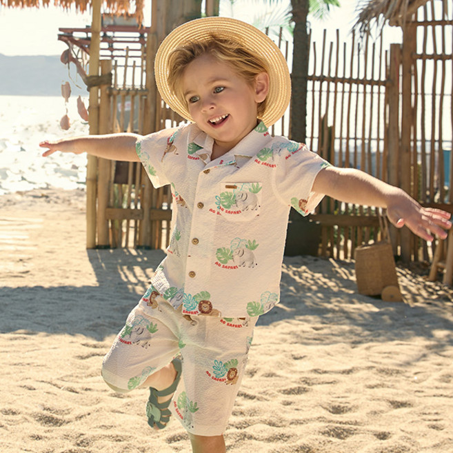 agabang Pino Safari 短袖五分褲上下套裝