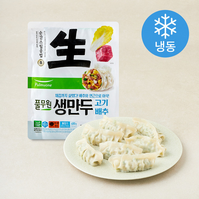 풀무원 생만두 고기배추 (냉동), 400g, 1개