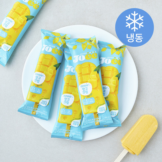 롯데웰푸드 조이 크리미바 망고 크림 (냉동), 1개, 5개입, 80ml