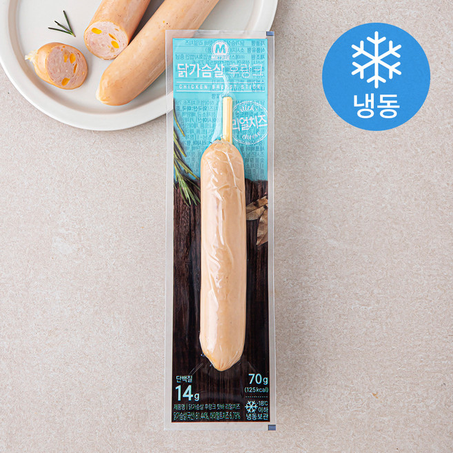 미트리 닭가슴살 후랑크 핫바 리얼치즈 (냉동), 70g, 1팩