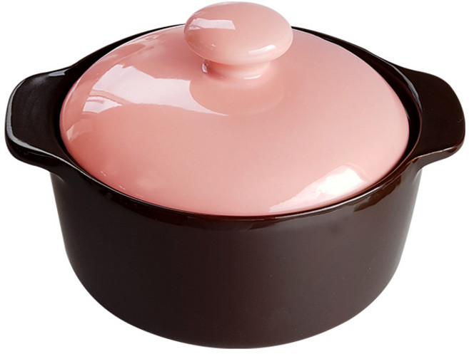 해피정 미니 뚝배기 핑크 400ml, 12.5cm, 1개