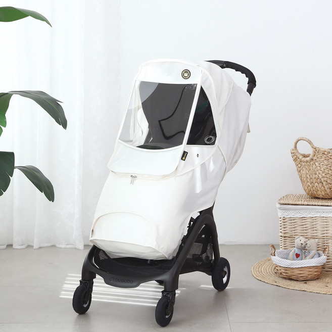 맘네스트 4계절 절충형 휴대용 유모차 방풍커버 M타입, 크림, 1개
