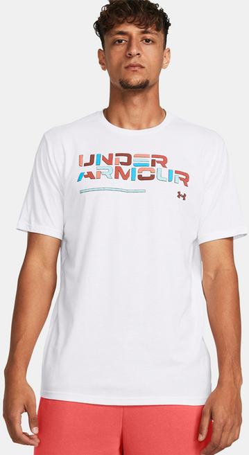 언더아머 남성용 UA 컬러블록 워드마크 반팔 1382829-100