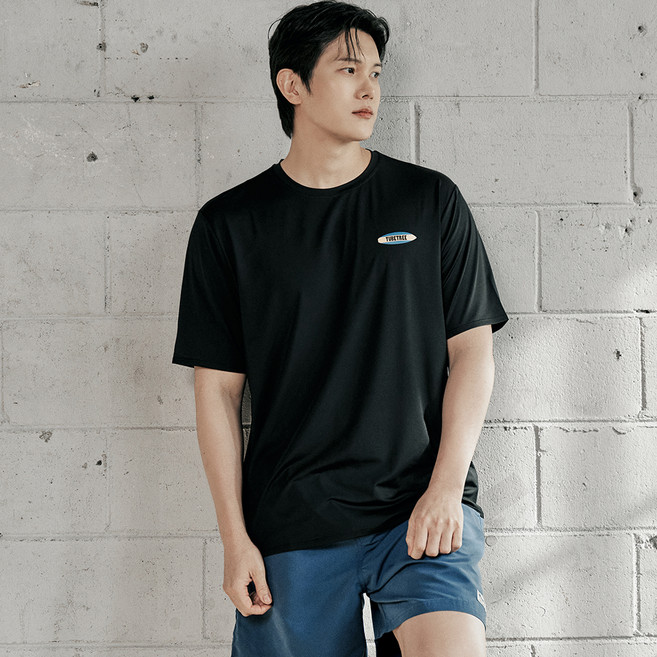 튜브트리 남성용 베이직 숏슬리브 반팔 래쉬가드 상의 A9206