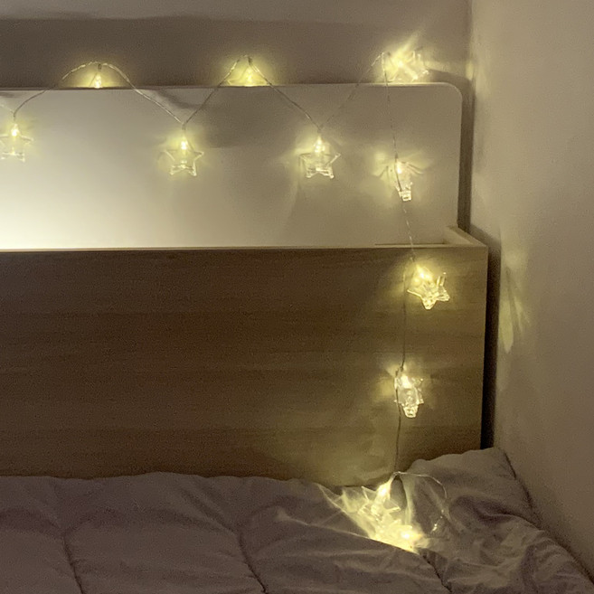 makery LED 포토가랜드 줄전구 스타클립형 20구 3m + AA건전지 6p, 웜라이트(줄전구)