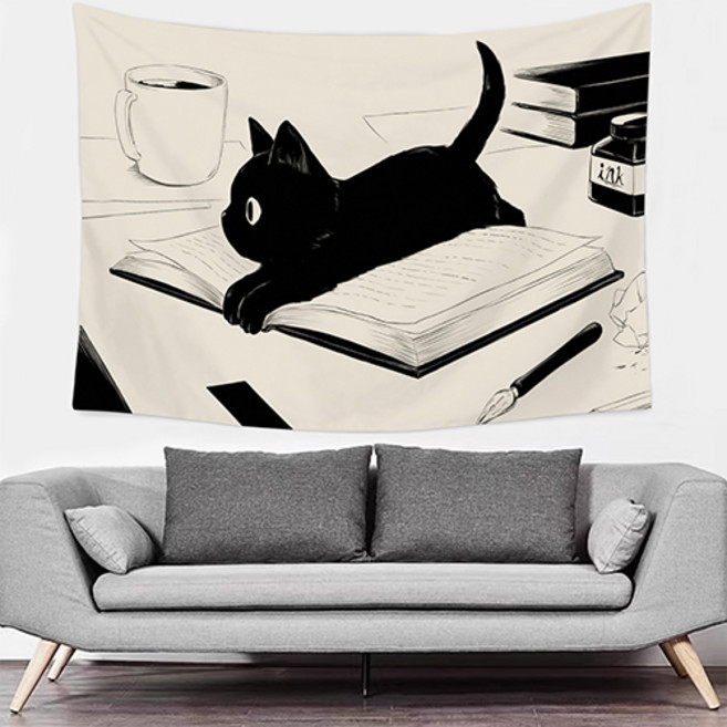 더플로우커머스 블랙캣 시리즈 인테리어 벽장식 태피스트리, E