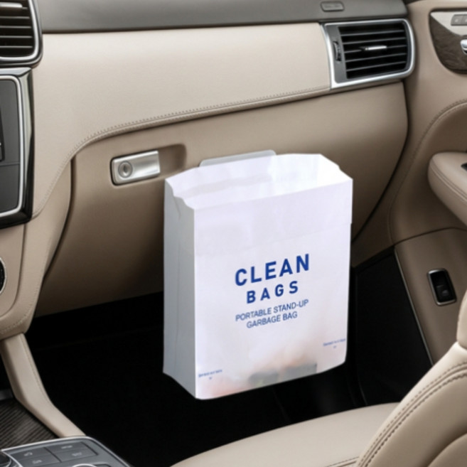 오토크루 다용도 접착식 자립형 쓰레기 봉투 클린백 AC-T5 40p, 화이트, 2개