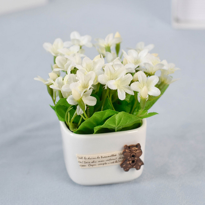 소유공간 조화 앵초꽃 화분 세트 S261-0100CW, 크림화이트, 1세트