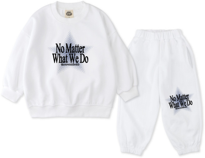 벤힛 아동용 NO MATTER 특양면 트레이닝 맨투맨 + 조거팬츠 세트