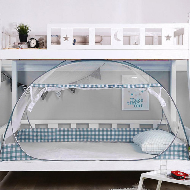 H&I 彈開式雙層床方形蚊帳 BM-100, 藍色