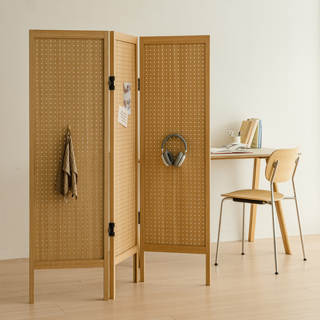 우드레이 바인 스탠드 타공파티션 3단, 메이플