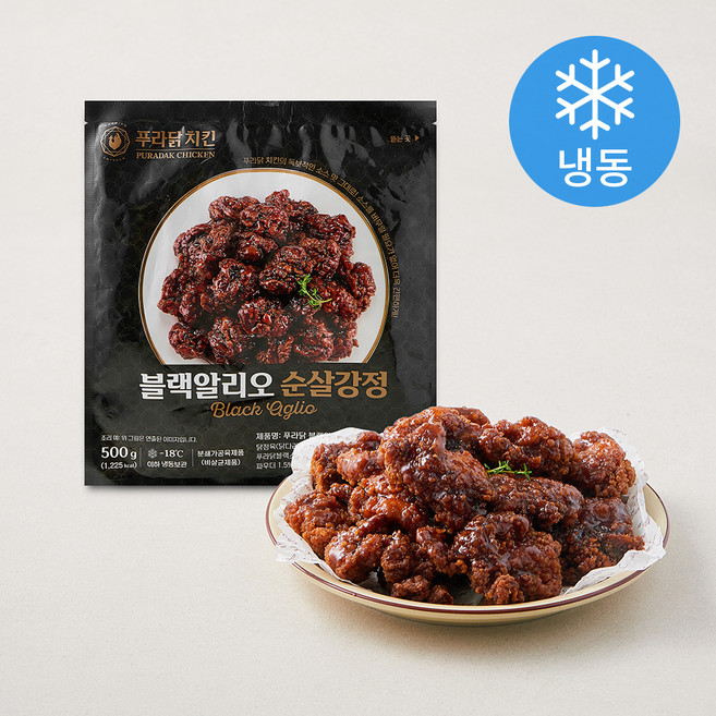 푸라닭 블랙알리오 순살강정 (냉동), 500g, 1개