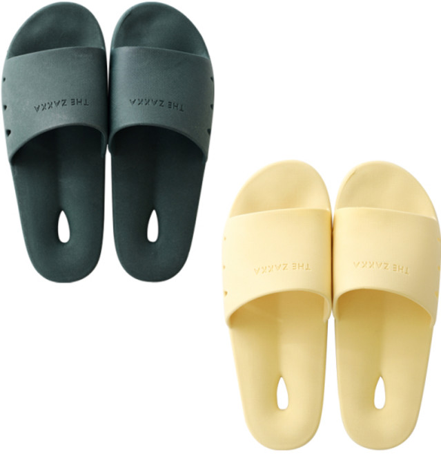 더자카 모던 호텔식 기능성 욕실화, 딥그린 + 버터옐로우, 2세트