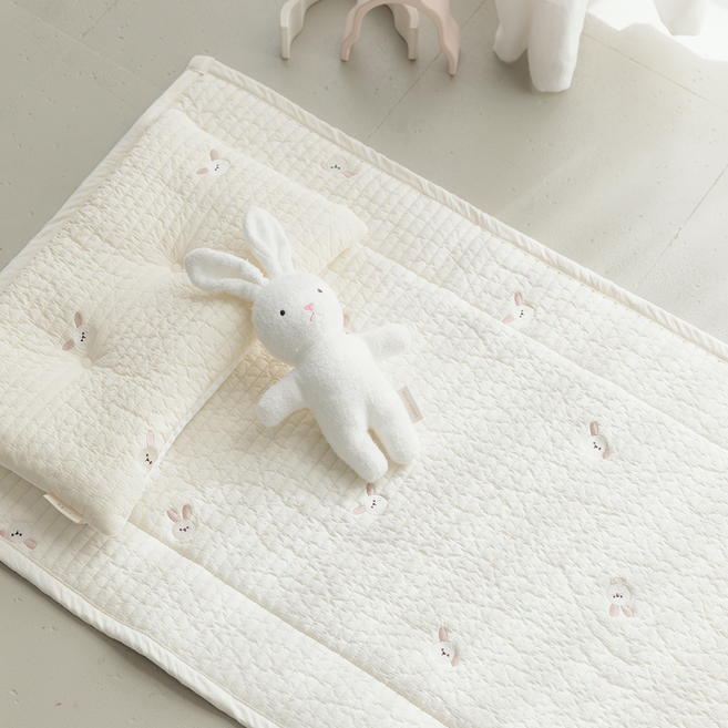 바미블랑 유아용 듀라론 냉감패드 +냉감베개 세트, 달토끼