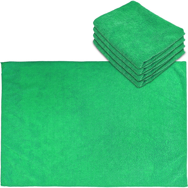 월드크린 다목적 극세사 경편 손걸레 대형 40 x 60 cm, 그린, 5개