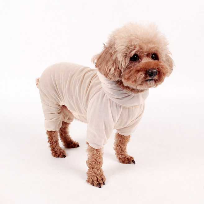 딩동펫 반려동물 투톤 메쉬 버그가드 올인원, 크림베이지, 1개