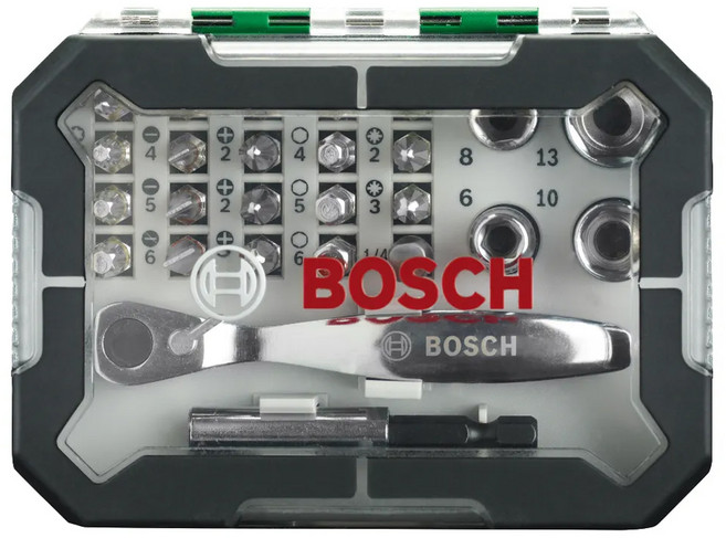 BOSCH 博世 台灣公司貨 棘輪起子頭組26件式 2607017322, 1組