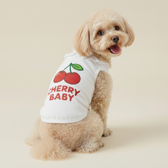 그루밍댕이 반려동물 프릴봄 나시티, 체리, 1개