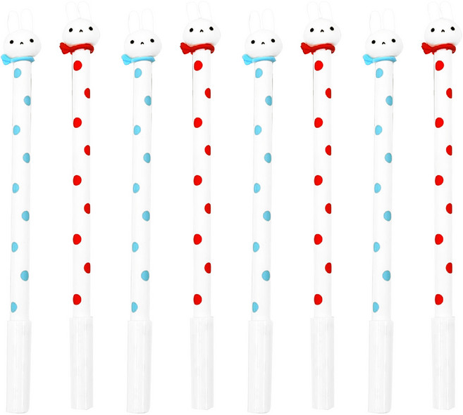 더오픈하우스 토끼 도트젤펜 01-0158, 랜덤발송, 8개