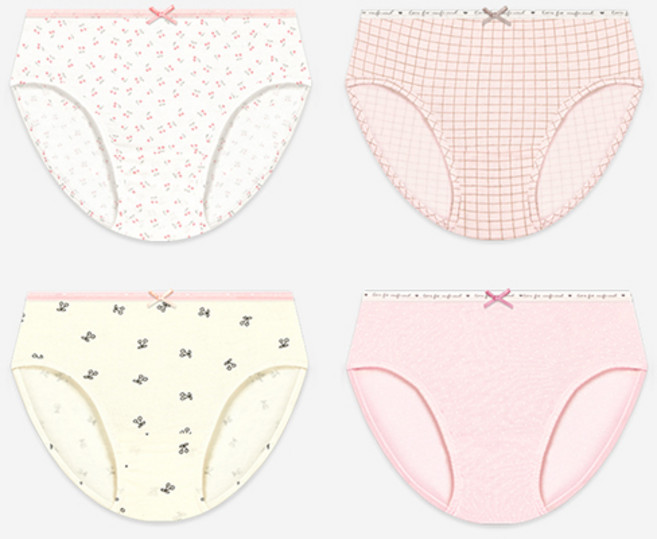 유니프랜드 여아용 릴리 삼각팬티 4종 세트