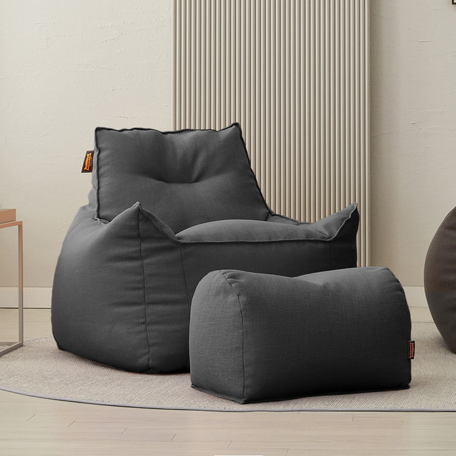 보니타 난연소재 초대형 페르시안 빈백 RFR909 + 풋스툴 세트, 팬텀그레이