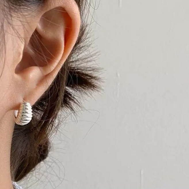 디아더컬러 여성용 트위스트 오벌 원터치 귀걸이 14mm sd_0056