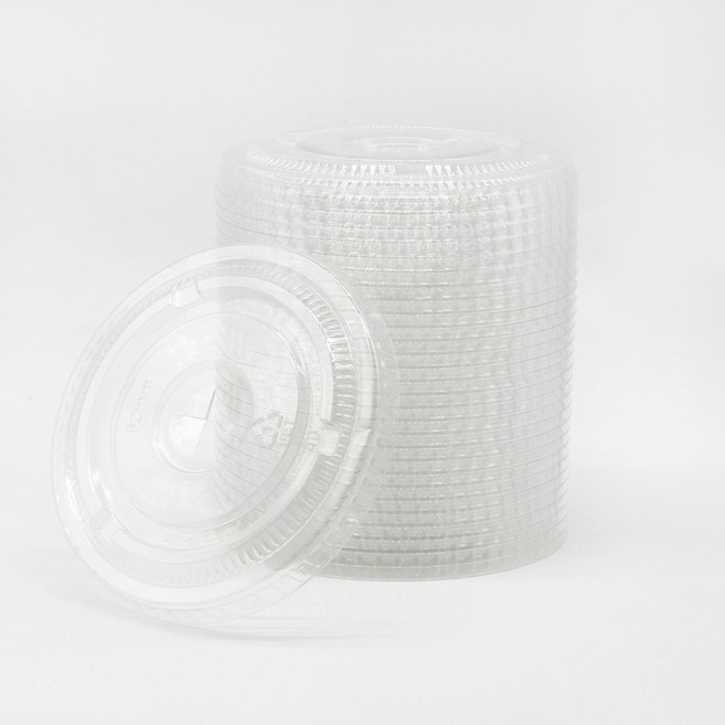 케이스코 투명 PET 아이스컵 평뚜껑 107mm, 50개, 1개입, 평면형