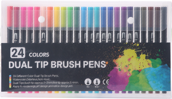 동아피엠에스 DUAL TIP BRUSH PENS, 24색, 1개
