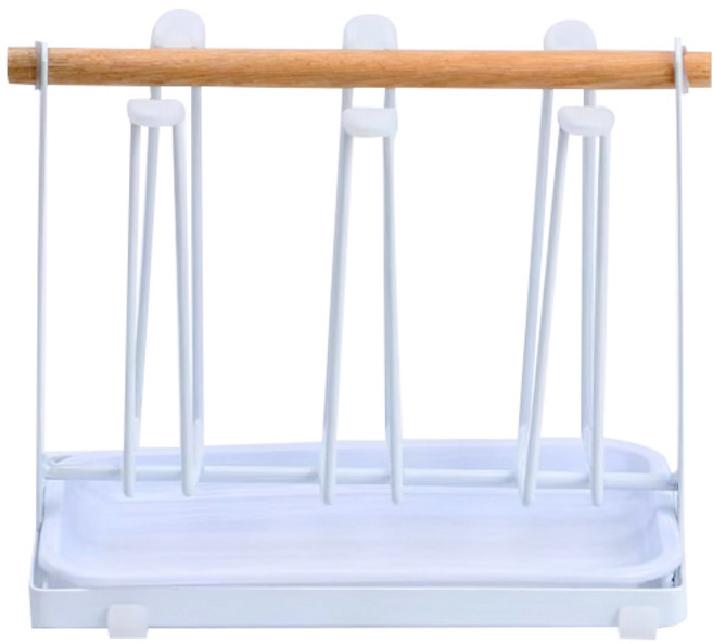 윈프라이스 우드 스탠드 6구 컵걸이, 1개, 화이트