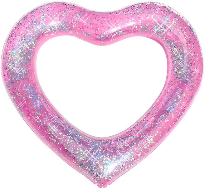 두로카리스마 스팽글 하트 튜브 110, 핑크 + 투명, 1개