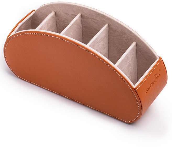 마켓A 가죽 다용도 라운드 보관함, A카멜, 1개