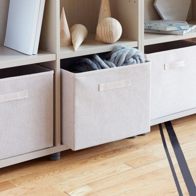 일룸 에디 패브릭 수납박스, 린넨 베이지, 2개