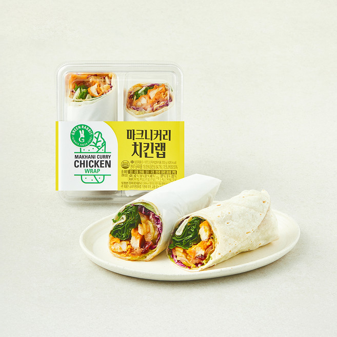 그린래빗 마크니커리 치킨랩, 200g, 1개