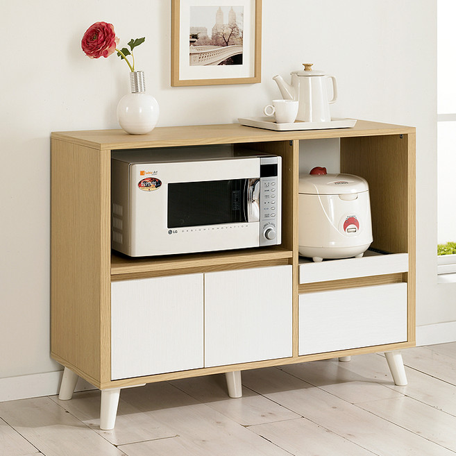 데코라인 시크 다용도 렌지대 방문설치, 01-오크화이트, 2단