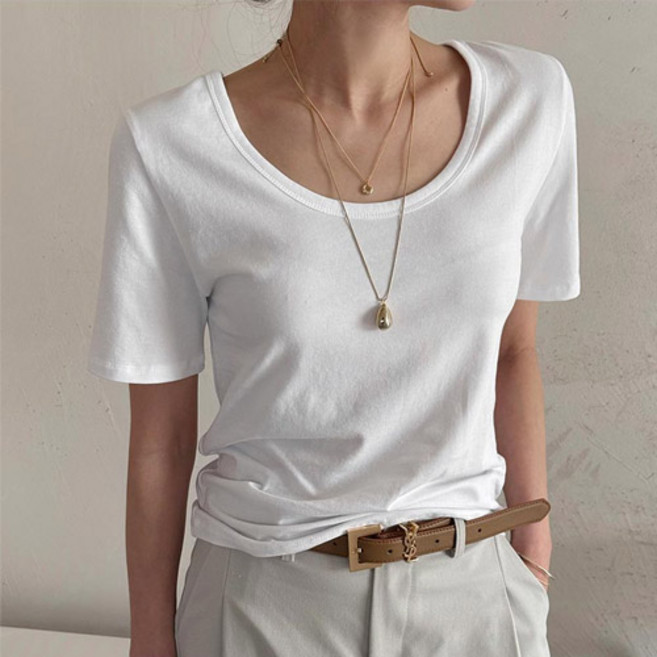 난닝구 여성용 클메즈 유넥반팔 티셔츠