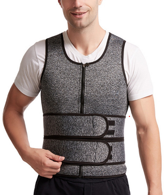 언헤브 남성용 조끼 복부 허리 보호대, 04 그레이, 1개