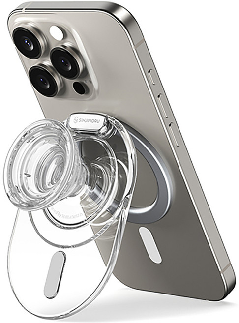 Sinjimoru MagSafe M-Tiptok 磁吸手機支架握把, 1個, 晶瑩剔透