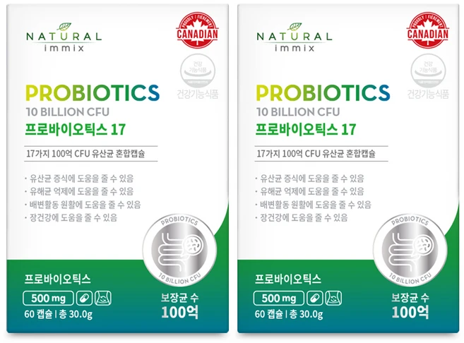 내추럴이믹스 프로바이오틱스 17 30g, 60정, 2개 - 쿠팡