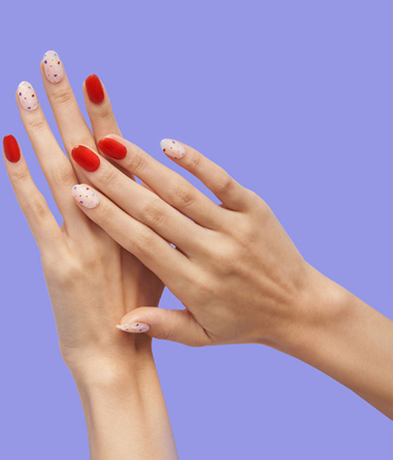 힙칙 네일드 잇 세미 큐어 젤 네일 스트립, 콘페티 테라조, 1개