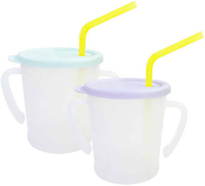 아가프라 뉴매직 빨대컵, 민트 + 퍼플, 2개, 300ml