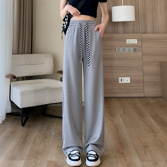 PEONIST 女款鬆緊帶垂墜感寬褲