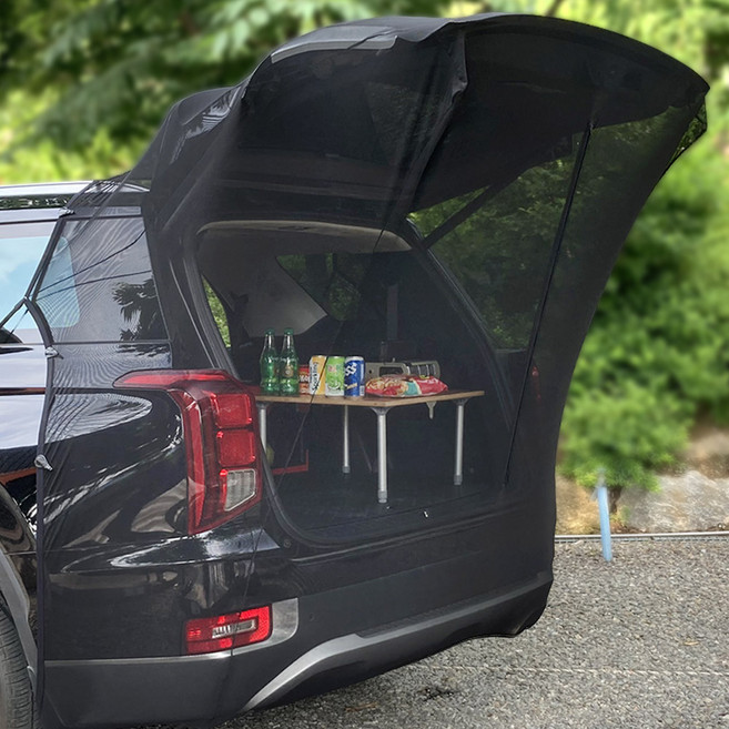 엑스핏 올뉴카니발 전용 트렁크 모기장 + 시크릿 가림막, 블랙