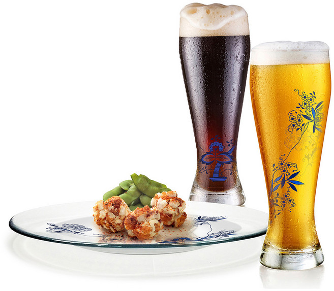 마쯔오카 쯔비벨무스터 프라하 비어 맥주잔 3종 세트, 1세트