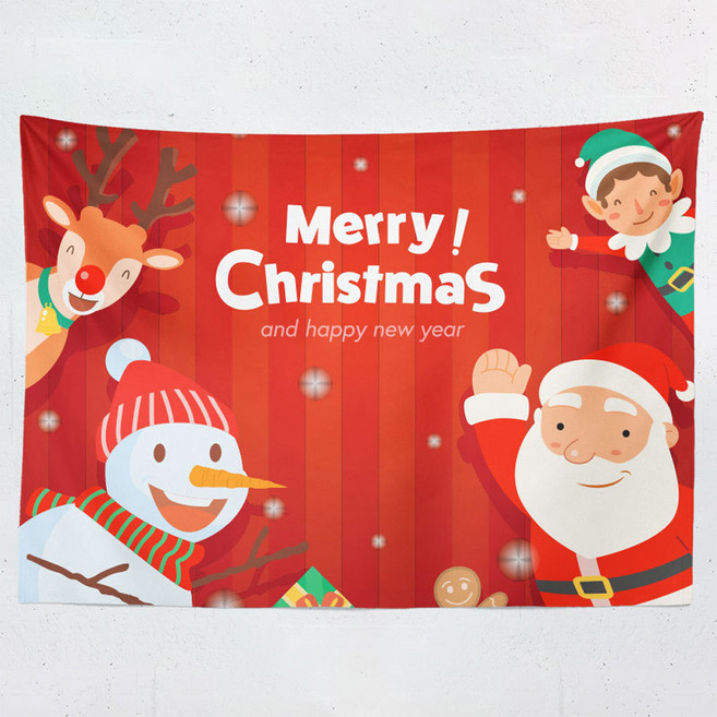 아티홈 메리크리스마스 태피스트리 벨벳, TYPE02, 1개